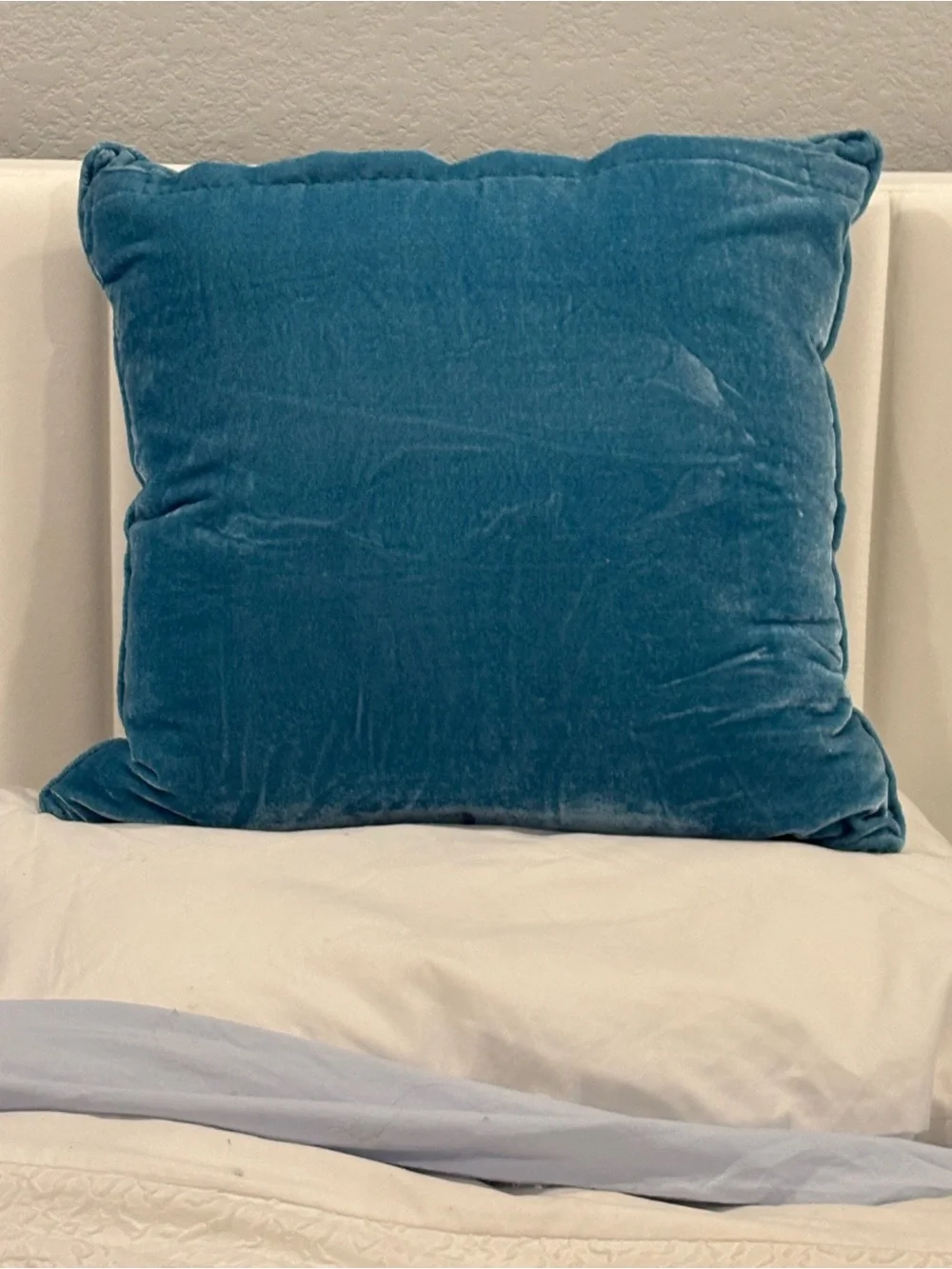 Teal and Blue Peacock Fan Accent Pillow with Gold Details